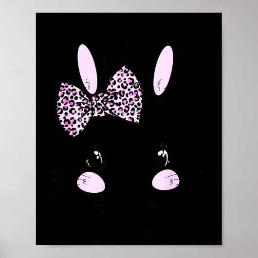 Poster Lapin de Pâques Tie Papillon Léopard Jour de Pâque (Devant)