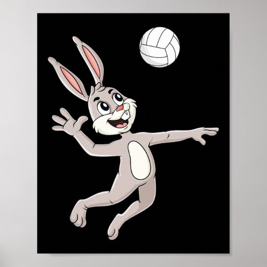 Poster Lapin De Pâques Touchant Un Volley Fun Boys Filles (Devant)