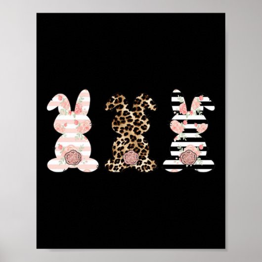Poster Lapin de Pâques Trio Léopard Mignon Swea de Pâques (Devant)