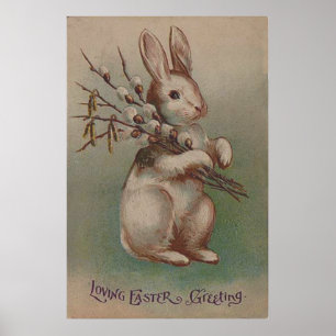 Poster Lapin de Pâques vintage