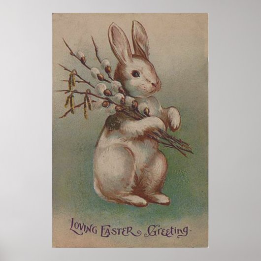 Poster Lapin de Pâques vintage (Devant)