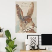 Poster Lapin de Pâques vintage (Bureau à domicile)