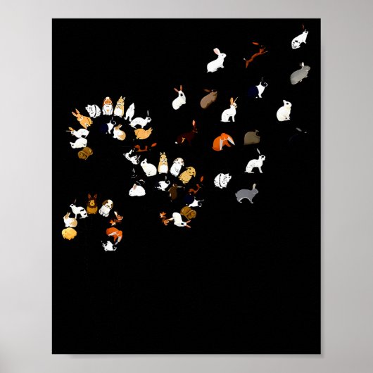 Poster Lapin de pissenlit drôle Fleur (Devant)