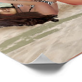 POSTER LAPIN DE PLAGE AU LUTTE DE CHATOUILLEMENT (Coin)