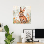 Poster Lapin de printemps mignon (Bureau à domicile)