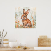 Poster Lapin de printemps mignon (Cuisine)