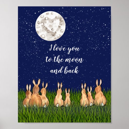 Poster Lapin de retour sur la lune & Citation d'étoile de (Devant)