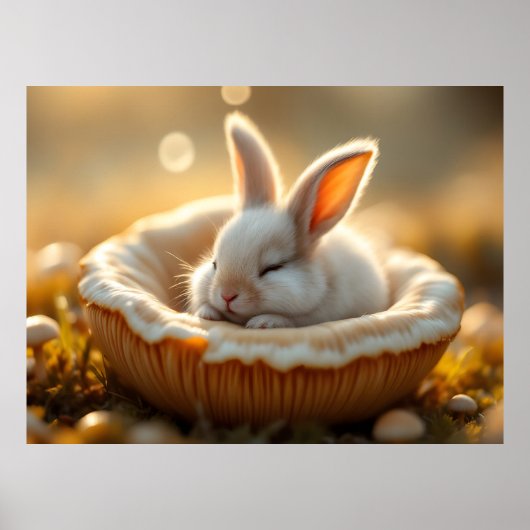 Poster Lapin de rêve douillet – Illustration de bébé lapi (Devant)