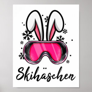 Poster Lapin de ski après-ski Costume de lapin de ski Ski