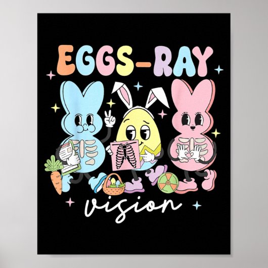 Poster Lapin de vision aux rayons X de Pâques Technologue (Devant)