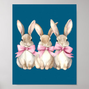 Poster Lapin Drôle Coquette Arc Amoureux de Lapin Pâques