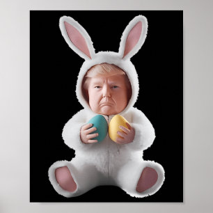 Poster Lapin drôle de Pâques Trump Meme Joyeux jour de Pâ