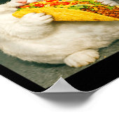 Poster Lapin drôle mangeant un taco mème rétro lapin (Coin)