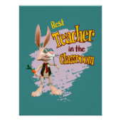 Poster Lapin drôle, meilleur professeur de la classe (Devant)