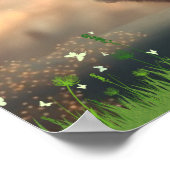 Poster Lapin en robe blanche Tour Eiffel Personnalisé (Coin)