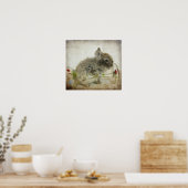 Poster Lapin en tête de lionhead et Verre à vin (Cuisine)