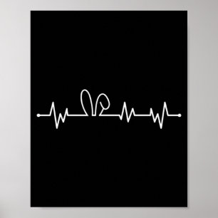 Poster Lapin Entend Fréquence Rythme Cardiaque Lapin de P