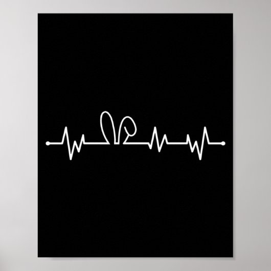 Poster Lapin Entend Fréquence Rythme Cardiaque Lapin de P (Devant)