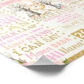 Poster Lapin Floral 1er Anniversaire Jalons Naissance Sta (Coin)