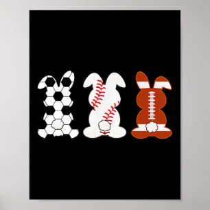 Poster Lapin Footll Vendre Sport Drôle Pâques Jour