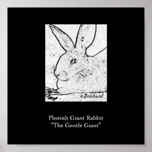 Poster Lapin Géant Flamand"Le Géant Géant Géant Géant Géa