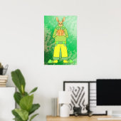 Poster Lapin heureux (Bureau à domicile)