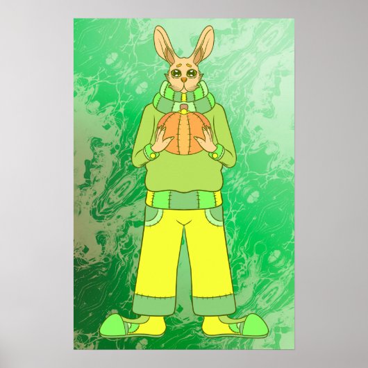 Poster Lapin heureux (Devant)