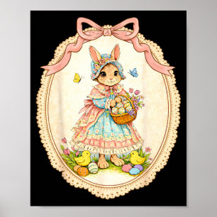 Poster Lapin heureux drôle pour enfants filles femmes ado