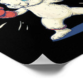 Poster Lapin Incroyable Avec Gants De Boxe Pour Les Amour (Coin)