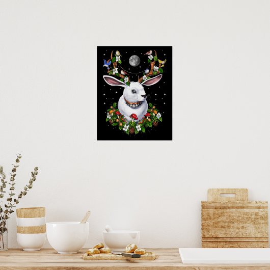 Poster Lapin Jackalope (Cuisine)
