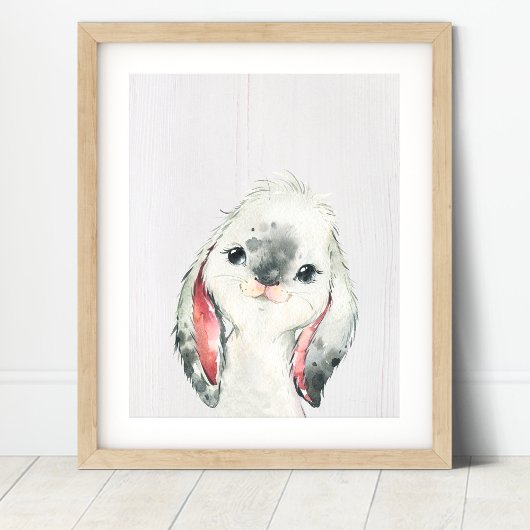 Poster Lapin Lapin Bois Pépinière Art Imprimer