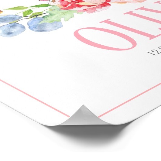 Poster Lapin Lapin Doux | Nouveau bébé personnalisé Impri (Coin)