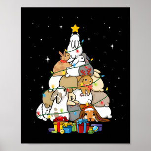 Poster lapin mignon arbre de noël 1