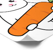 Poster lapin mignon avec carotte (Coin)