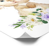 Poster Lapin mignon, Lapin, Fleurs pourpres, Neutre Genre (Coin)