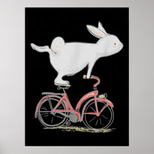 Poster Lapin Mignonne Sur Vélo Vélo Vélo Vélo Vélo