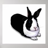 Poster Lapin noir et blanc (Devant)