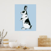 Poster Lapin : Noir et Blanc (Cuisine)