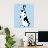 Poster Lapin : Noir et Blanc (Bureau à domicile)