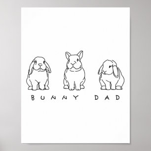 Poster Lapin Papa mignonne Lop Rabbit Holland Lop Rabbit