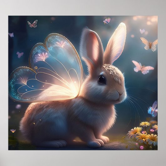 Poster Lapin Papillon (Devant)