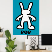 Poster Lapin Pop Art – Contour sarcelle gras  (Bureau à domicile)