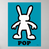 Poster Lapin Pop Art – Contour sarcelle gras  (Devant)