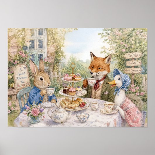 Poster Lapin Renard & Canard Classiques (Devant)