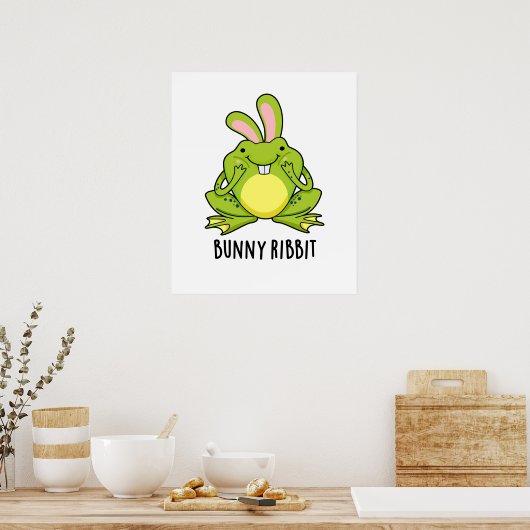 Poster Lapin Ribbit Funny Lapin Frog Pun (Cuisine)
