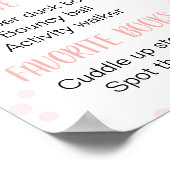 Poster Lapin rose Floral Visage 1er Anniversaire Jalon (Coin)