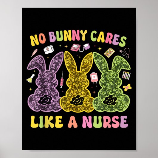 Poster Lapin Se Soucis Comme Une Infirmière Drôle De Lapi (Devant)