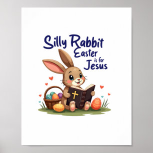Poster Lapin Silencieux Pâques est pour Jésus Conception