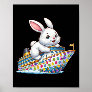 Poster Lapin Sur Bateau De Croisière Oeufs De Pâques Cost
