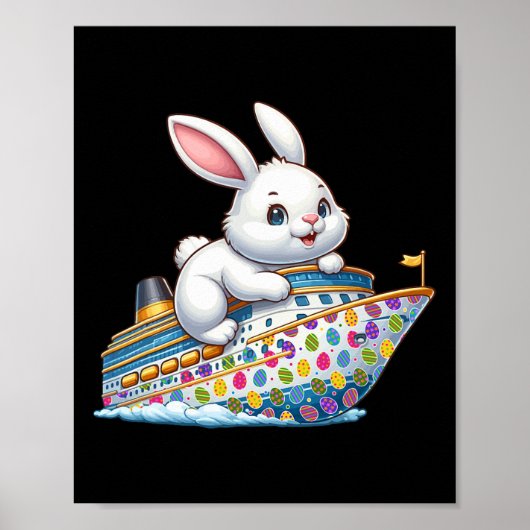 Poster Lapin Sur Bateau De Croisière Oeufs De Pâques Cost (Devant)